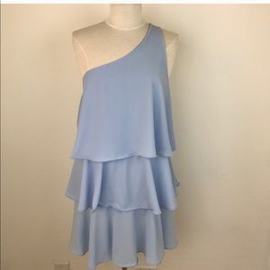 Leith Tiered One-Shoulder Flounce Dress